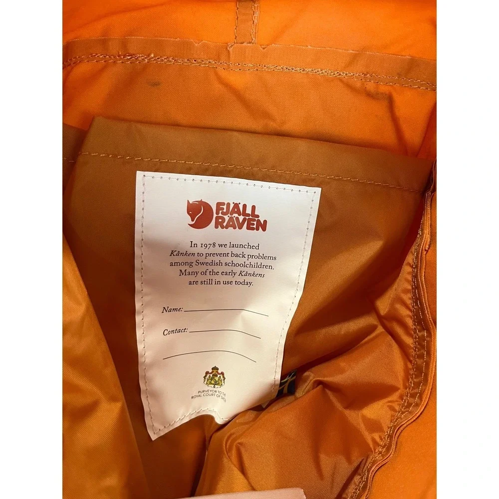 Fjallraven Kanken Mini Backpack Orange Vinylon F 23561 Everyday Bag